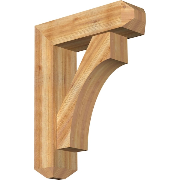 Ekena Millwork Westlake Craftsman Rough Sawn Bracket w/ Offset Brace, Western Red Cedar, 8"W x 28"D x 36"H BKT0806X28X36WTL04RWR - main